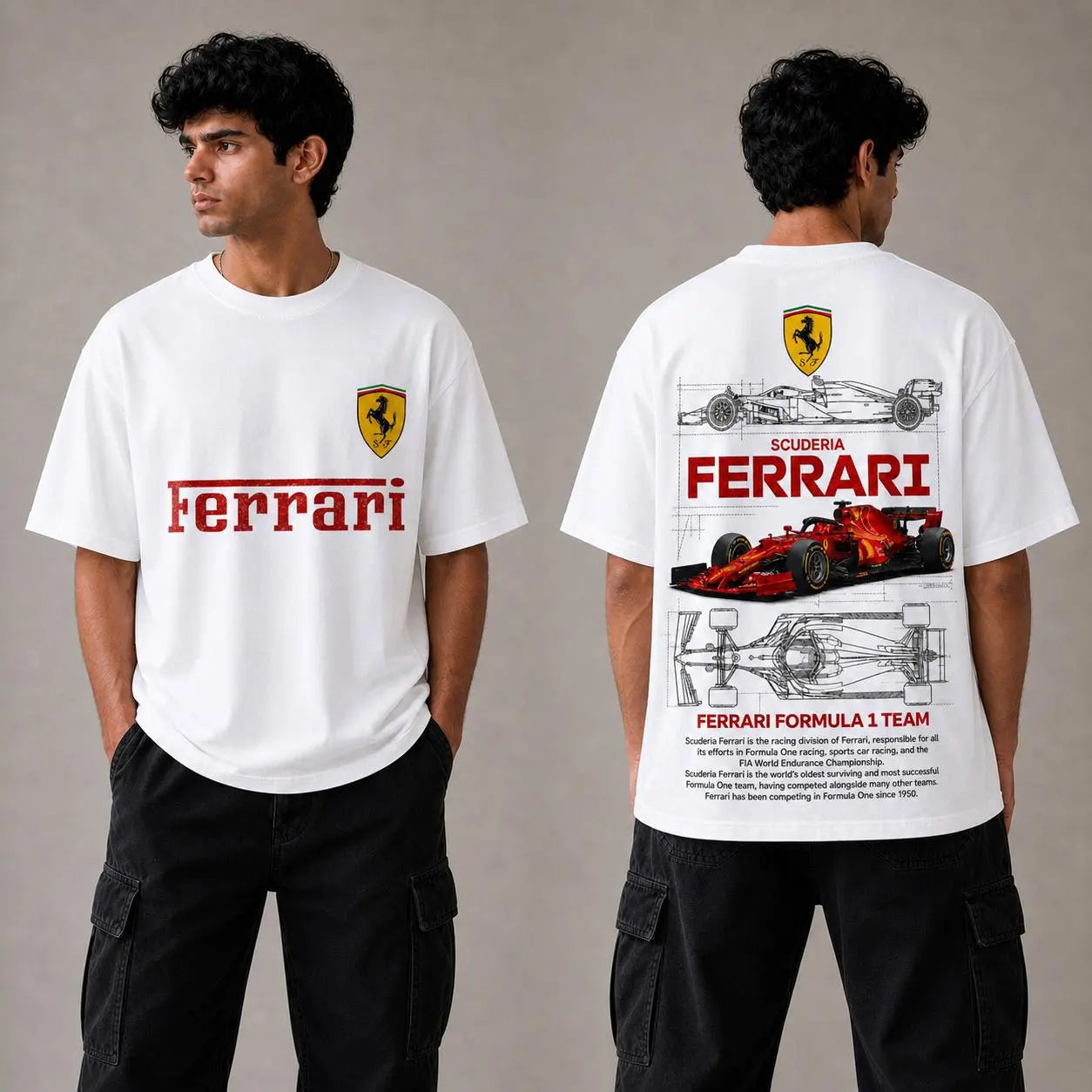Ferrari Formula 1 Racing Oversized T-Shirt | Unisex