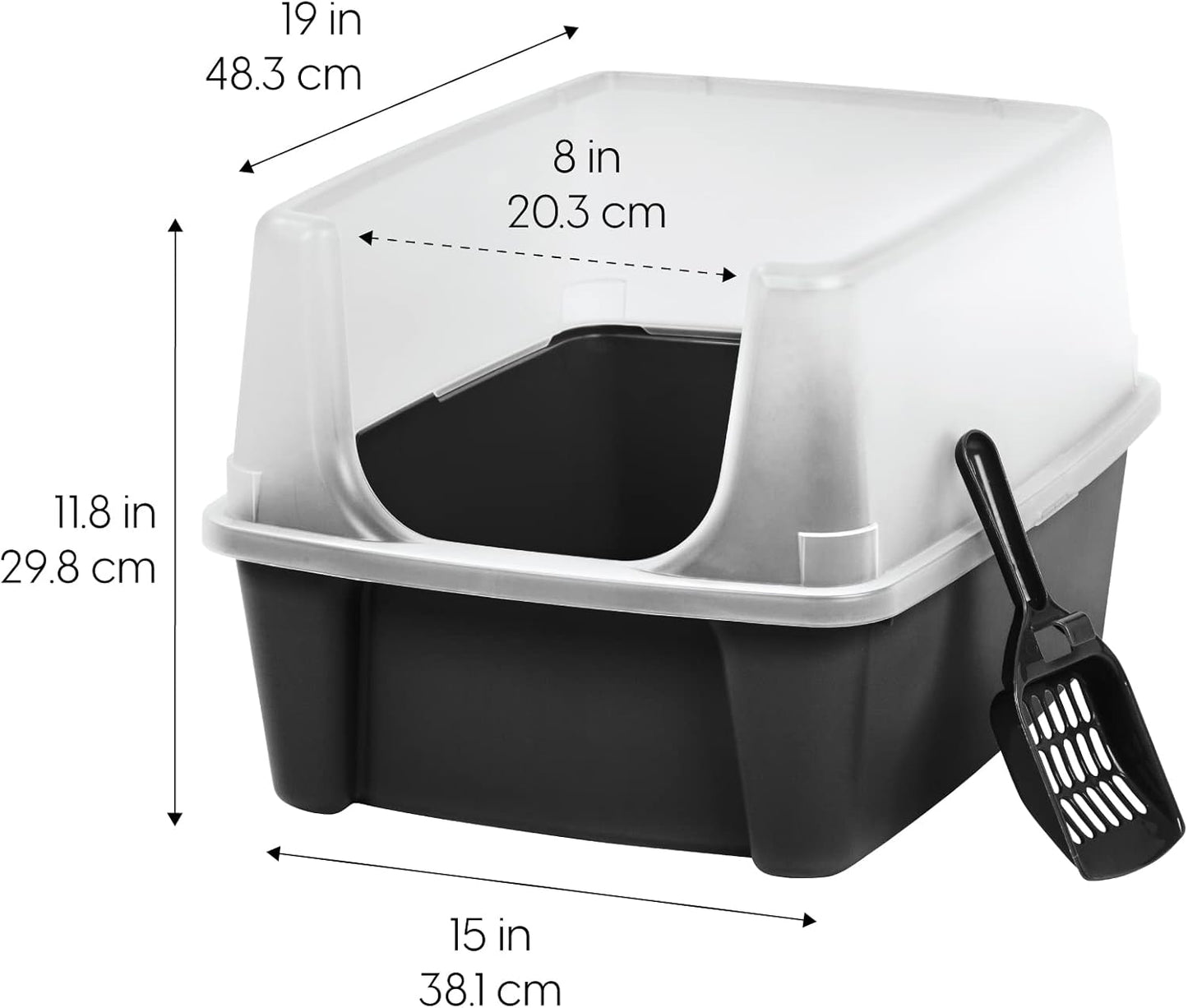 High-Sided Cat Litter Box with Scoop