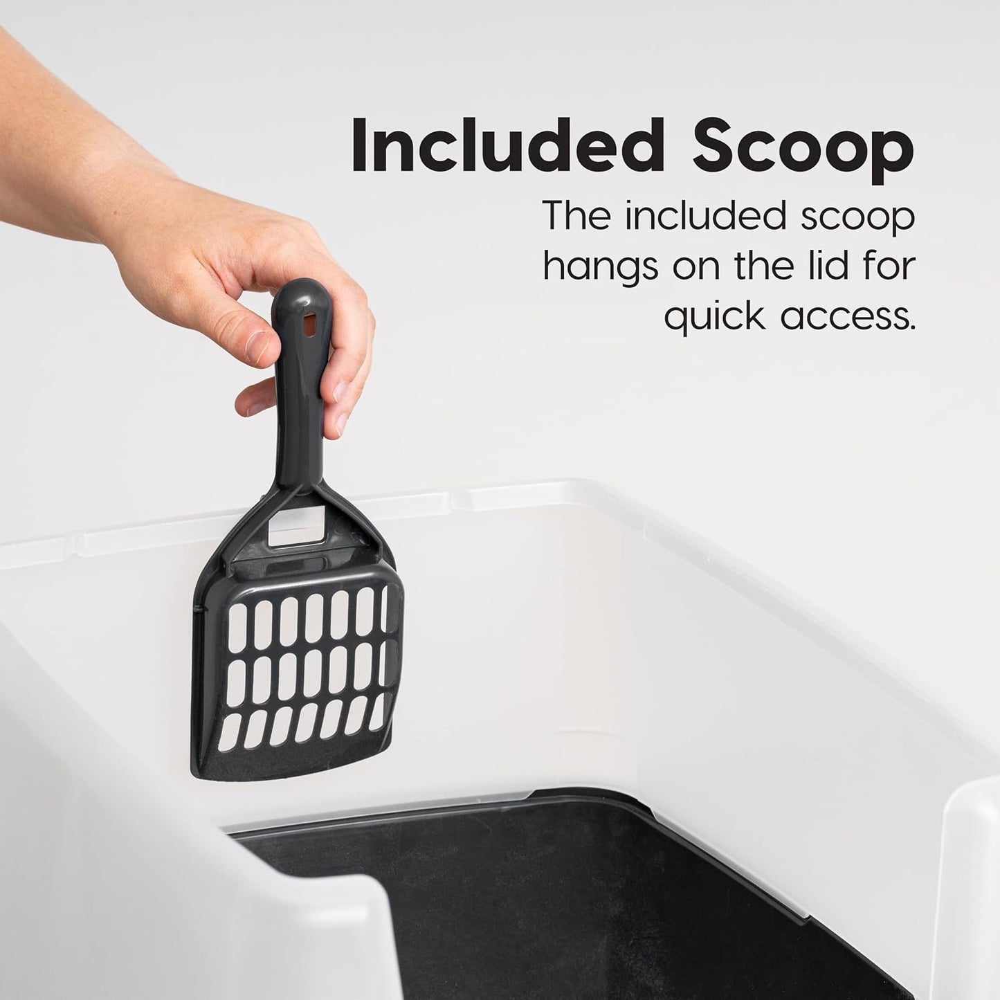 High-Sided Cat Litter Box with Scoop