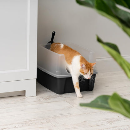 High-Sided Cat Litter Box with Scoop