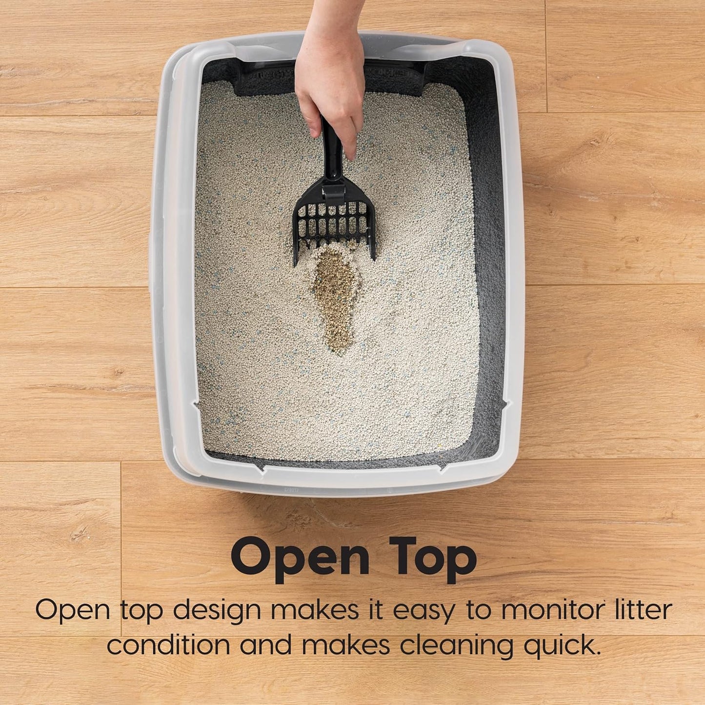 High-Sided Cat Litter Box with Scoop