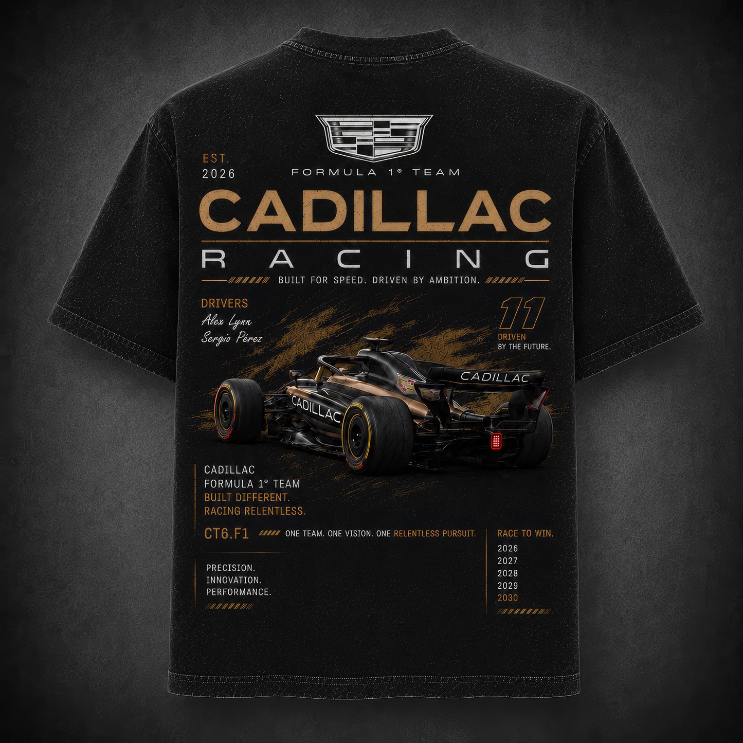 Cadillac F1 Team Acid Wash Oversized T-Shirt | Unisex