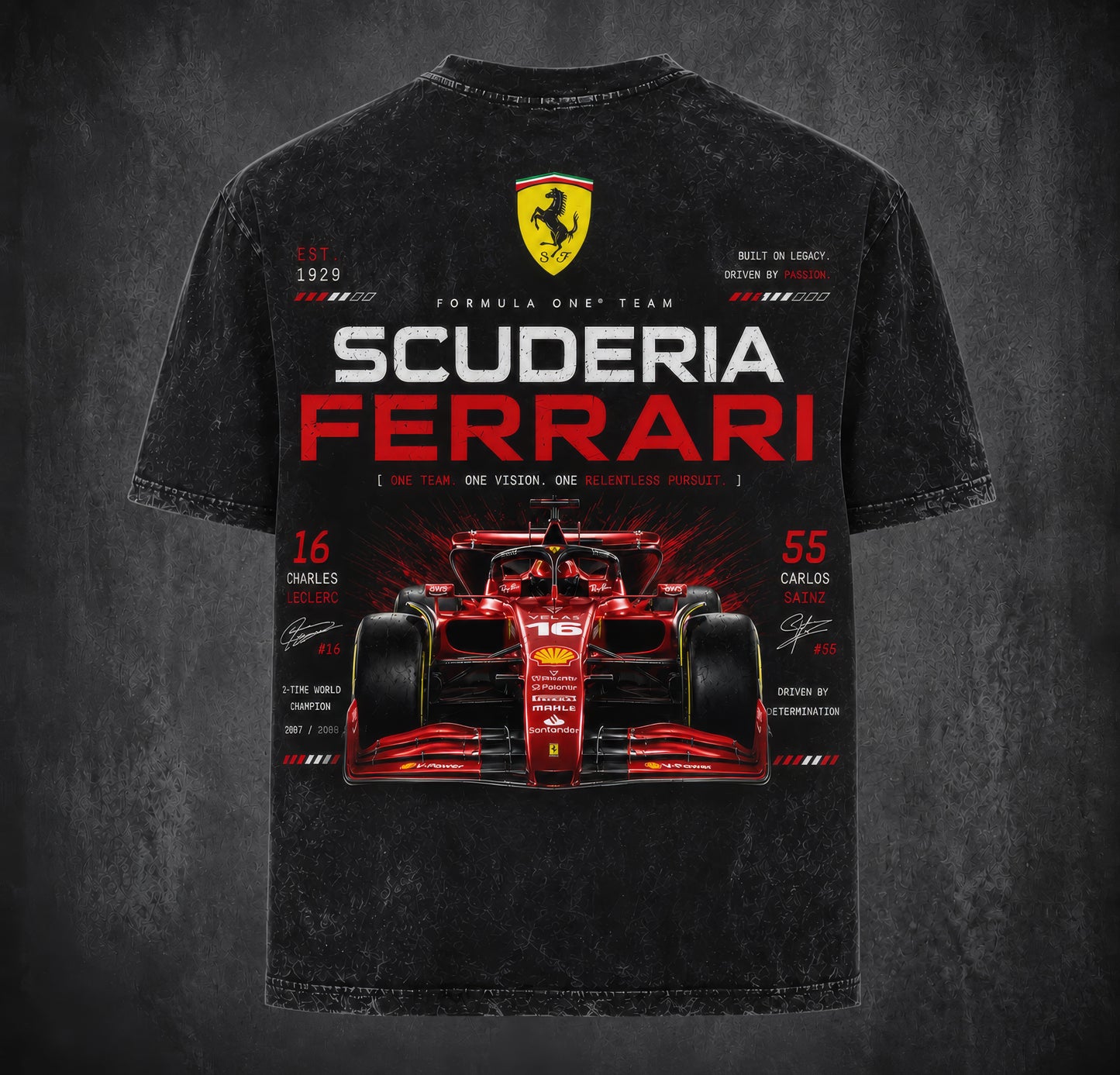 Ferrari SF-24 Acid Wash Oversized T-Shirt | Unisex