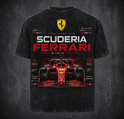 Ferrari SF-24 Acid Wash Oversized T-Shirt | Unisex