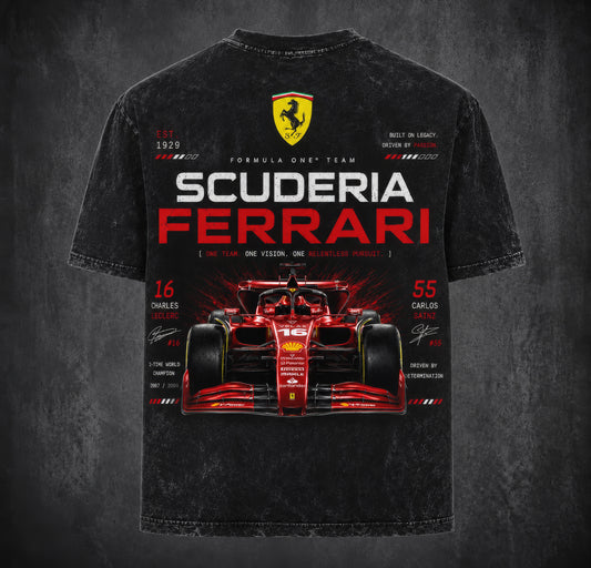 Ferrari SF-24 Acid Wash Oversized T-Shirt | Unisex