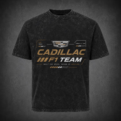 Cadillac F1 Team Acid Wash Oversized T-Shirt | Unisex