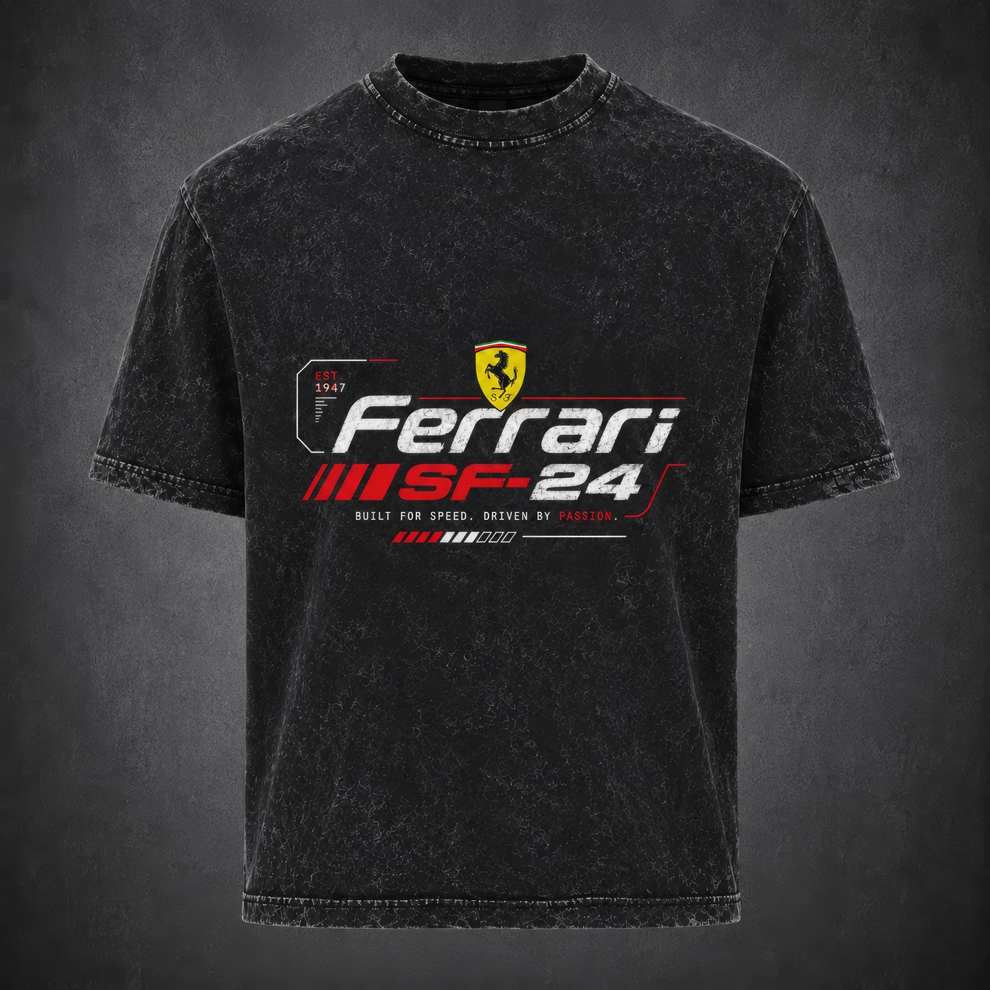 Ferrari SF-24 Acid Wash Oversized T-Shirt | Unisex