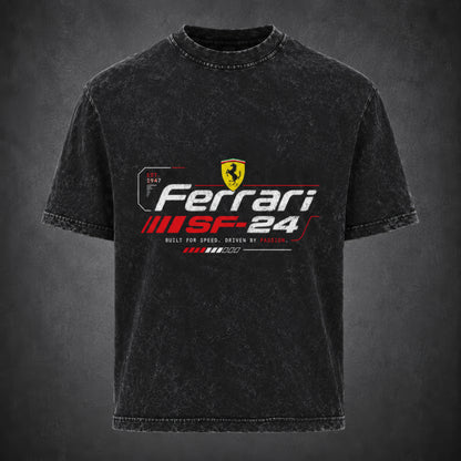 Ferrari SF-24 Acid Wash Oversized T-Shirt | Unisex