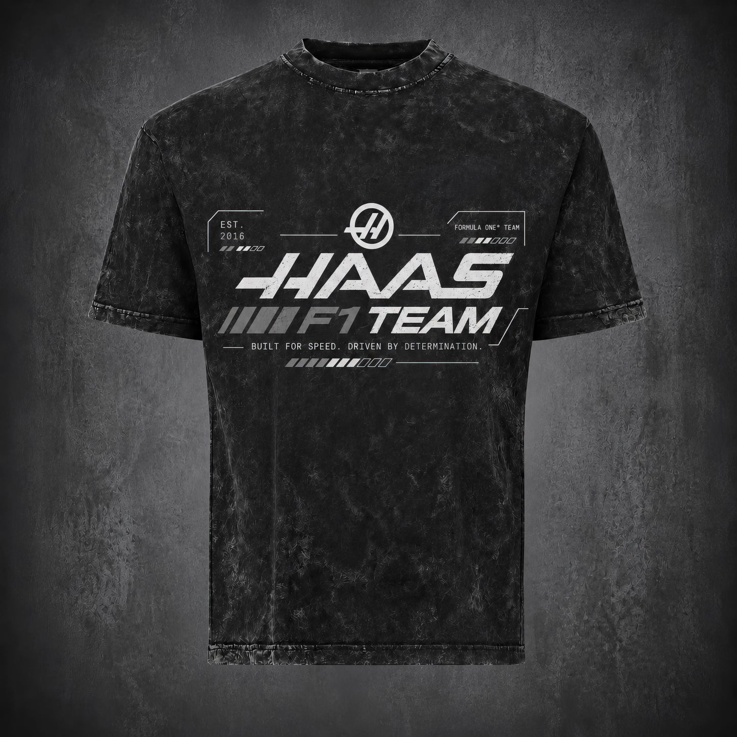 Haas F1 Team Acid Wash Oversized T-Shirt | Unisex