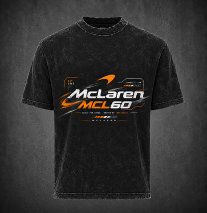 McLaren MCL60 Acid Wash Black Oversized T-Shirt | Unisex