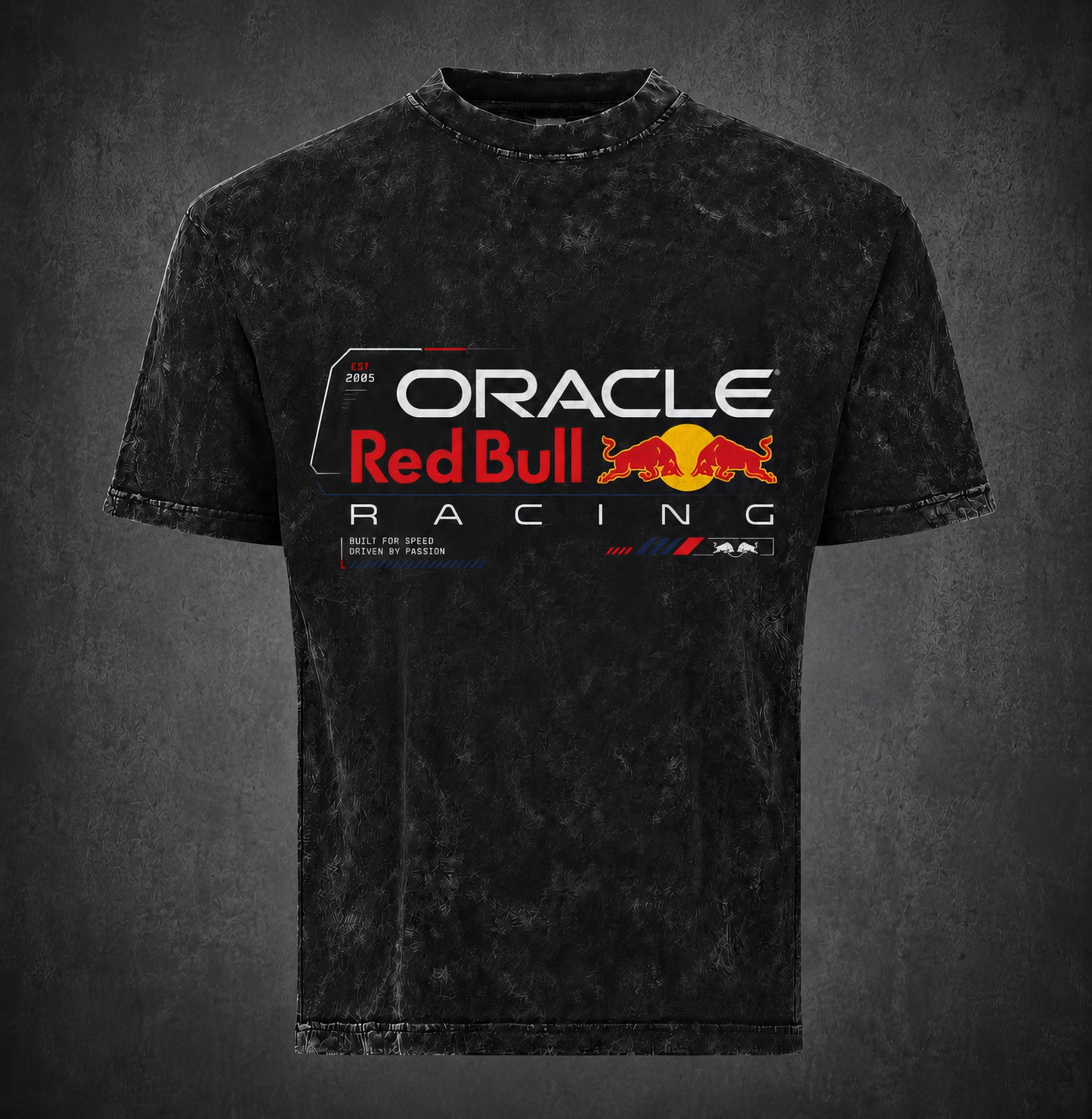 Oracle Red Bull Racing Acid Wash Oversized T-Shirt | Unisex