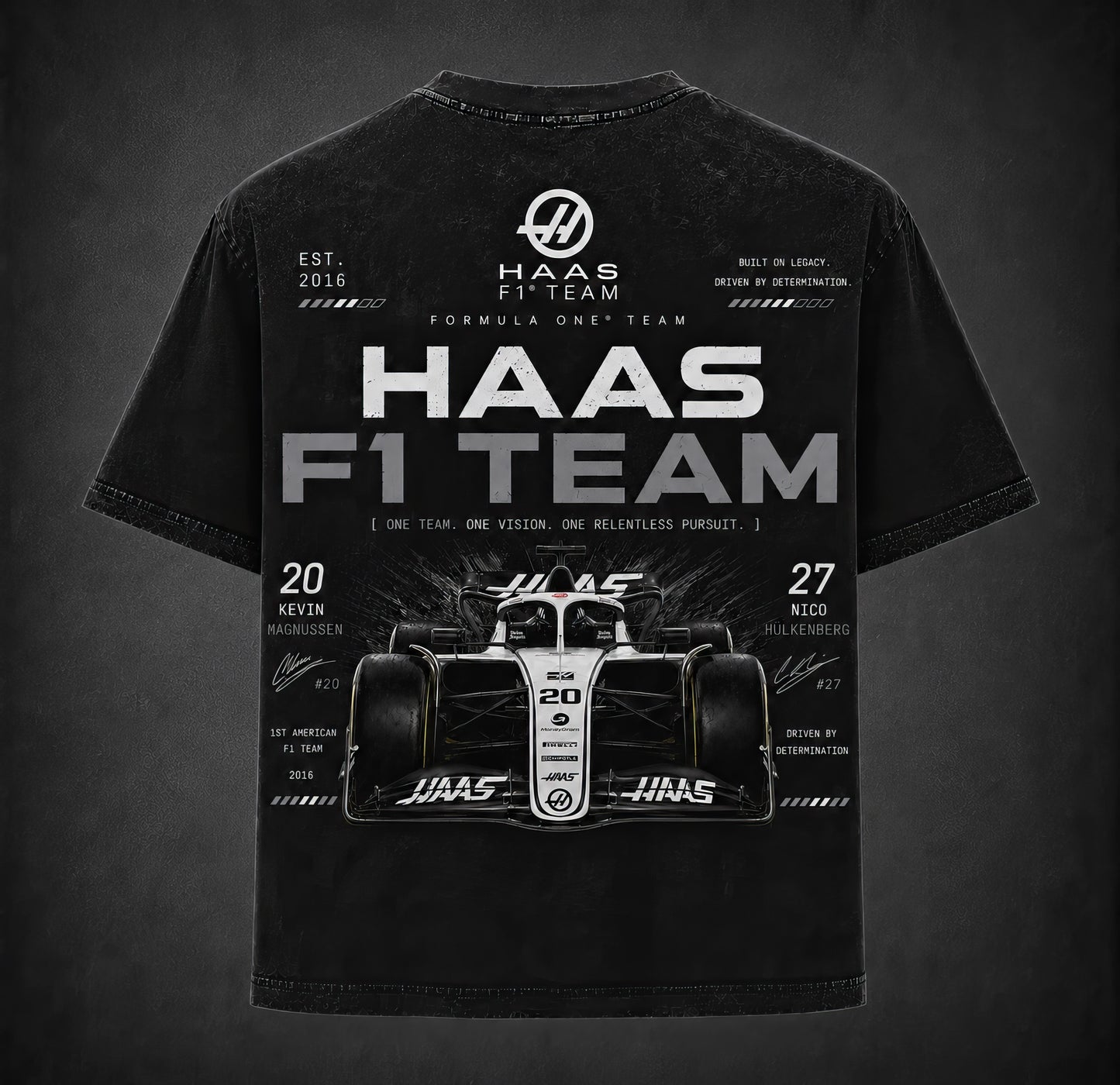Haas F1 Team Acid Wash Oversized T-Shirt | Unisex