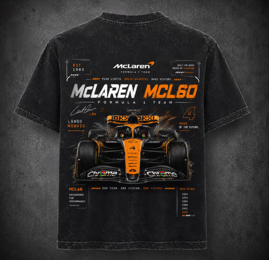 McLaren MCL60 Acid Wash Black Oversized T-Shirt | Unisex