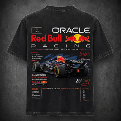Oracle Red Bull Racing Acid Wash Oversized T-Shirt | Unisex